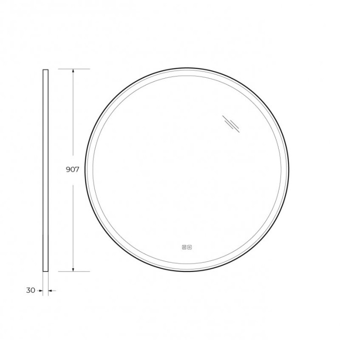 Зеркало Cezares Cadro 90 с подсветкой и антизапотевателем CZR-SPC-CADRO-900-LED-TCH-WARM