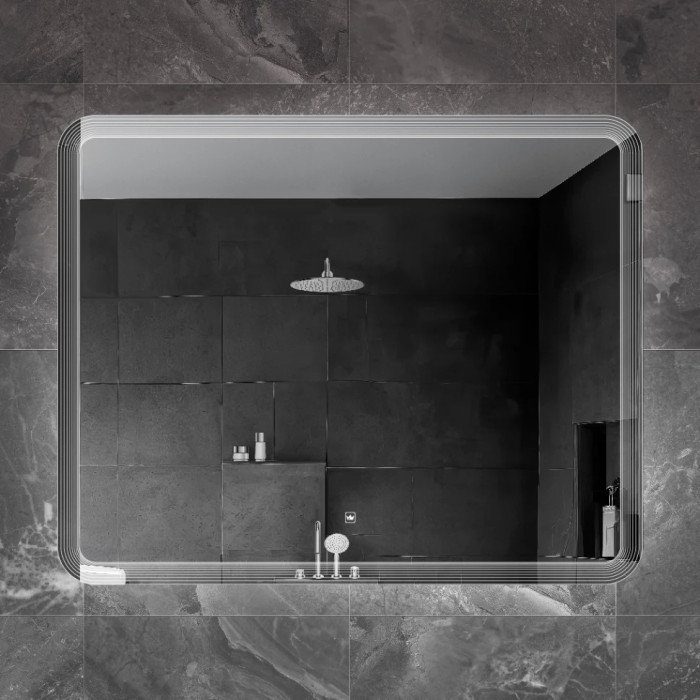 Зеркало Cezares Duet 100x80 с контурной подсветкой и гравировкой CZR-SPC-DUET-1000-800-LED-TCH