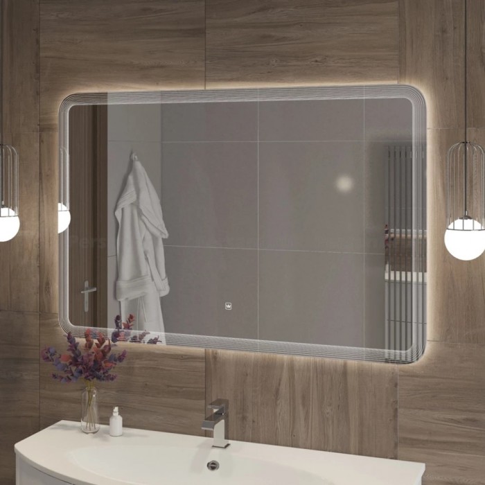 Зеркало Cezares Duet 120x80 с контурной подсветкой и гравировкой CZR-SPC-DUET-1200-800-LED-TCH