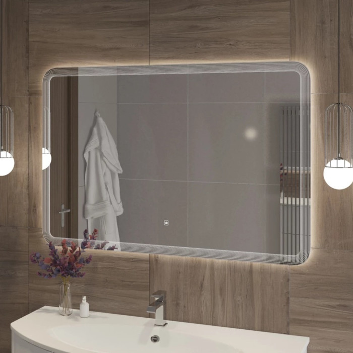 Зеркало Cezares Duet 120x80 с контурной подсветкой и гравировкой CZR-SPC-DUET-1200-800-LED-TCH