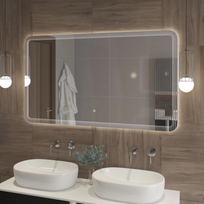 Зеркало Cezares Duet 140x80 с контурной подсветкой и гравировкой CZR-SPC-DUET-1400-800-LED-TCH