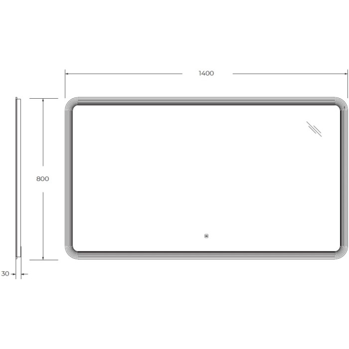 Зеркало Cezares Duet 140x80 с контурной подсветкой и гравировкой CZR-SPC-DUET-1400-800-LED-TCH
