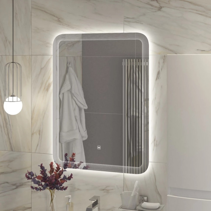 Зеркало Cezares Duet 60x80 с контурной подсветкой и гравировкой CZR-SPC-DUET-600-800-LED-TCH