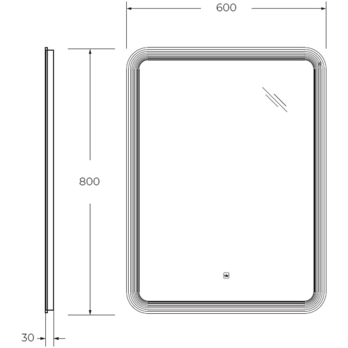 Зеркало Cezares Duet 60x80 с контурной подсветкой и гравировкой CZR-SPC-DUET-600-800-LED-TCH