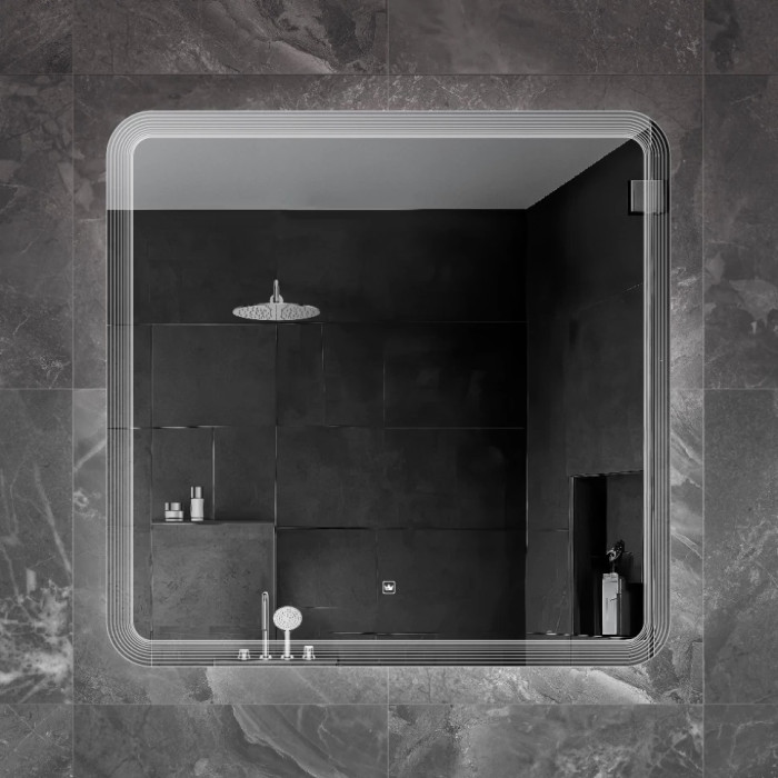 Зеркало Cezares Duet 80x80 с контурной подсветкой и гравировкой CZR-SPC-DUET-800-800-LED-TCH