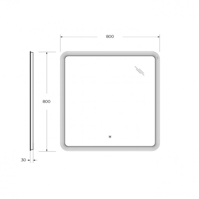 Зеркало Cezares Duet 80x80 с контурной подсветкой и гравировкой CZR-SPC-DUET-800-800-LED-TCH