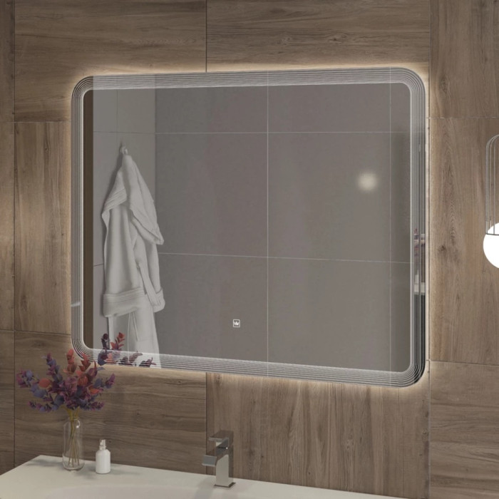 Зеркало Cezares Duet 90x80 с контурной подсветкой и гравировкой CZR-SPC-DUET-900-800-LED-TCH