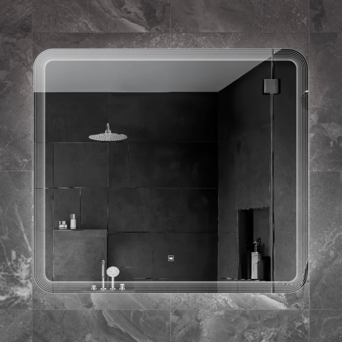 Зеркало Cezares Duet 90x80 с контурной подсветкой и гравировкой CZR-SPC-DUET-900-800-LED-TCH