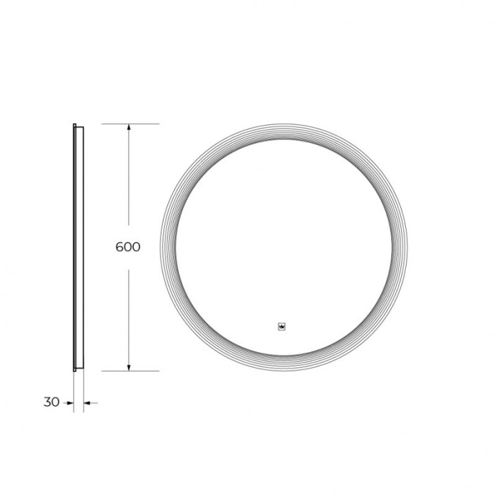 Зеркало Cezares Eco 60 круглое с LED-подсветкой CZR-SPC-ECO-600-LED-TCH