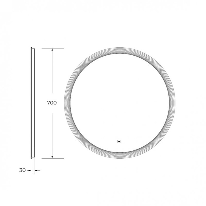 Зеркало Cezares Eco 70 круглое с LED-подсветкой CZR-SPC-ECO-700-LED-TCH