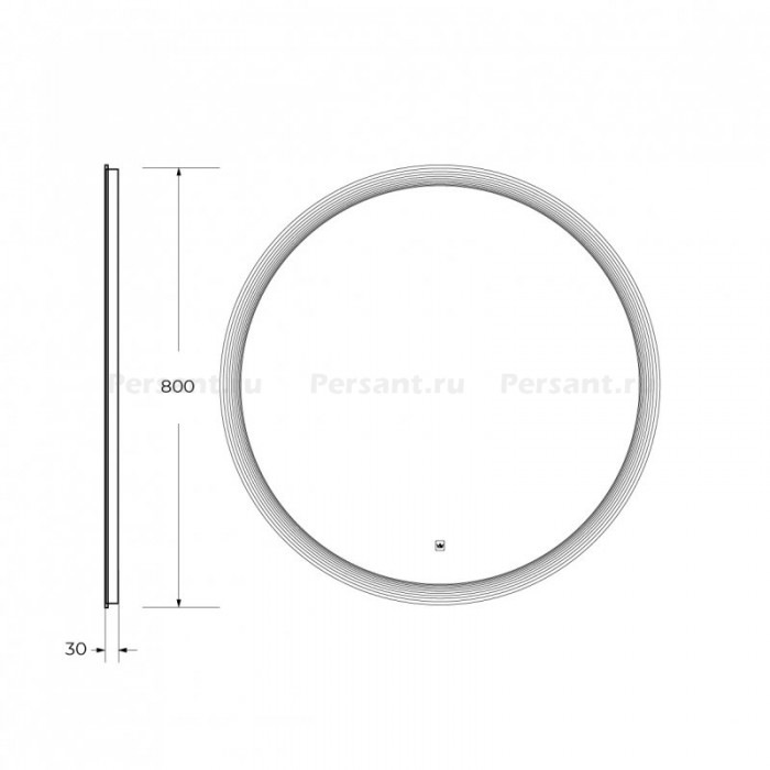 Зеркало Cezares Eco 90 круглое с LED-подсветкой CZR-SPC-ECO-900-LED-TCH
