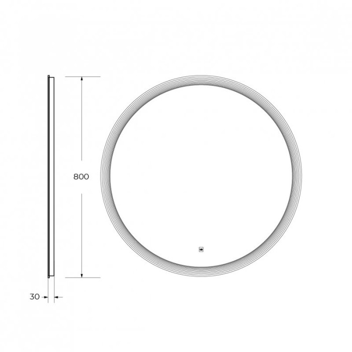 Зеркало Cezares Eco 80 круглое с LED-подсветкой CZR-SPC-ECO-800-LED-TCH