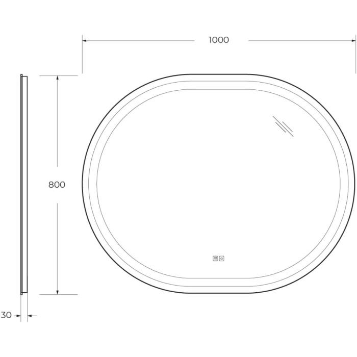 Зеркало Cezares Giubileo 100x80 с подсветкой и антизапотевателем CZR-SPC-GIUBILEO-1000-800-TCH-WARM