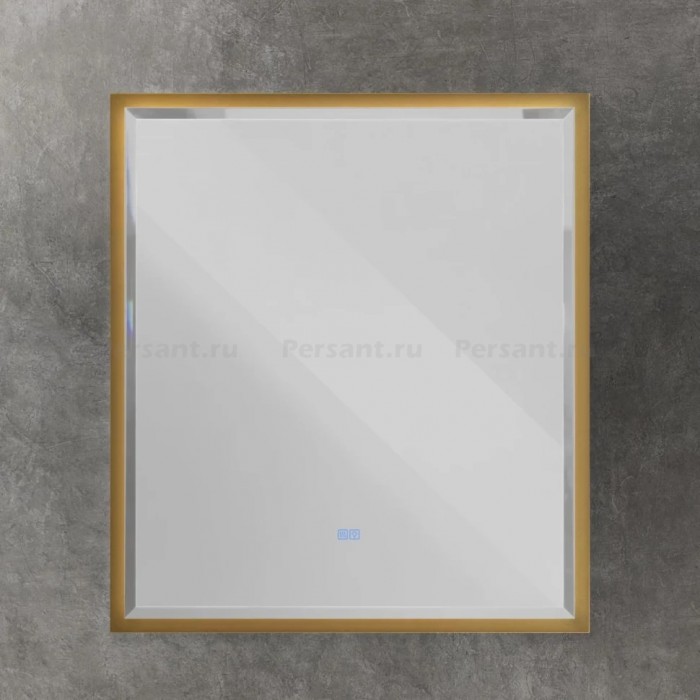 Зеркало Cezares Interni 80x90 с контурной подсветкой и подогревом, основа золото матовое CZR-SPC-INT-800-900-LED-TCH-WARM-BORO