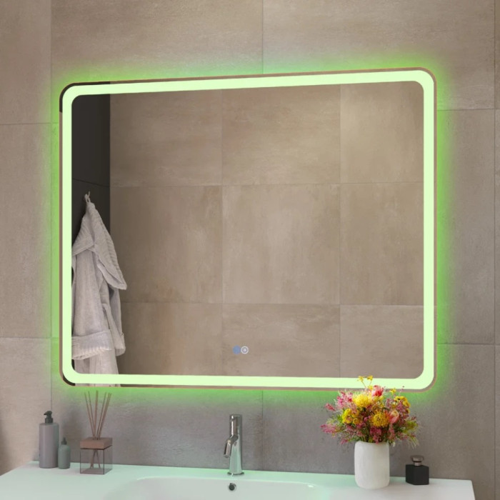 Зеркало Cezares Multicolor 100x80 с разноцветной подсветкой RGB CZR-SPC-MC-1000-800-RGB-TCH