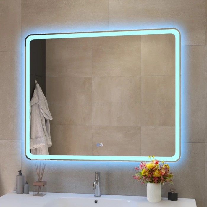Зеркало Cezares Multicolor 100x80 с разноцветной подсветкой RGB CZR-SPC-MC-1000-800-RGB-TCH