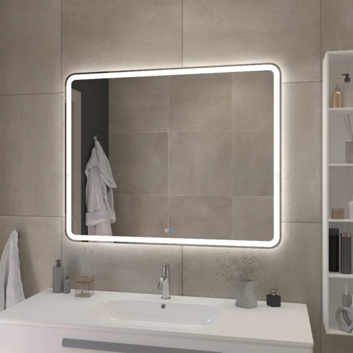 Зеркало Cezares Multicolor 100x80 с разноцветной подсветкой RGB CZR-SPC-MC-1000-800-RGB-TCH