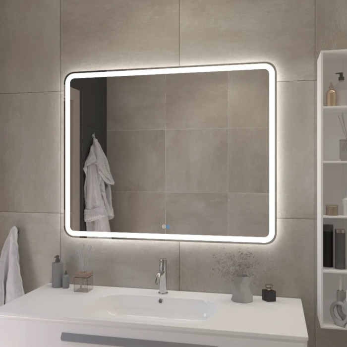 Зеркало Cezares Multicolor 100x80 с разноцветной подсветкой RGB CZR-SPC-MC-1000-800-RGB-TCH