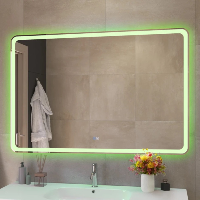Зеркало Cezares Multicolor 120x80 с разноцветной подсветкой RGB CZR-SPC-MC-1200-800-RGB-TCH
