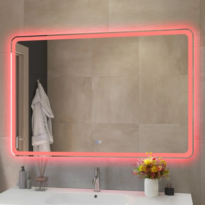 Зеркало Cezares Multicolor 120x80 с разноцветной подсветкой RGB CZR-SPC-MC-1200-800-RGB-TCH