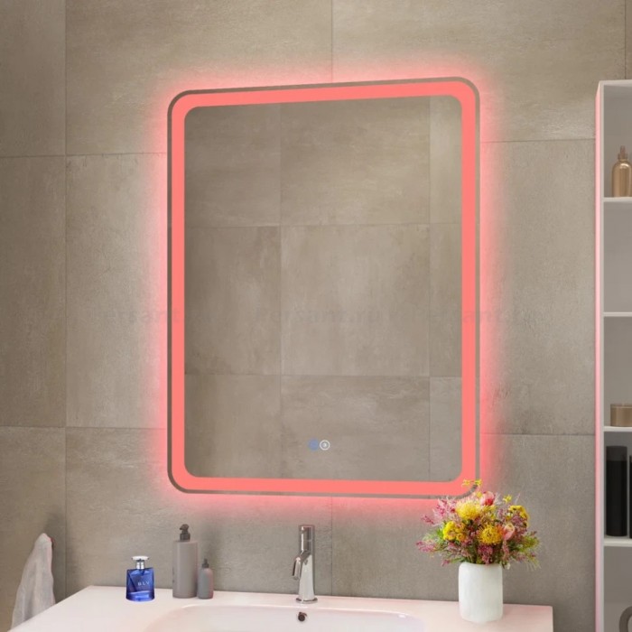 Зеркало Cezares Multicolor 70x80 с разноцветной подсветкой RGB CZR-SPC-MC-700-800-RGB-TCH