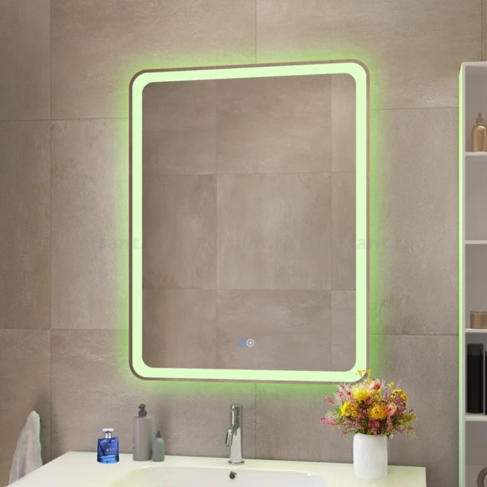 Зеркало Cezares Multicolor 70x80 с разноцветной подсветкой RGB CZR-SPC-MC-700-800-RGB-TCH