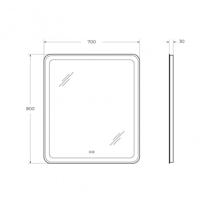 Зеркало Cezares Multicolor 70x80 с разноцветной подсветкой RGB CZR-SPC-MC-700-800-RGB-TCH
