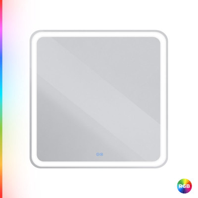 Зеркало Cezares Multicolor 80x80 с разноцветной подсветкой RGB CZR-SPC-MC-800-800-RGB-TCH