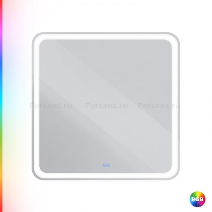 Зеркало Cezares Multicolor 80x80 с разноцветной подсветкой RGB CZR-SPC-MC-800-800-RGB-TCH