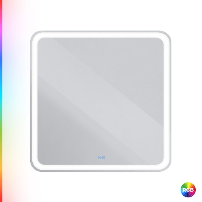 Зеркало Cezares Multicolor 80x80 с разноцветной подсветкой RGB CZR-SPC-MC-800-800-RGB-TCH