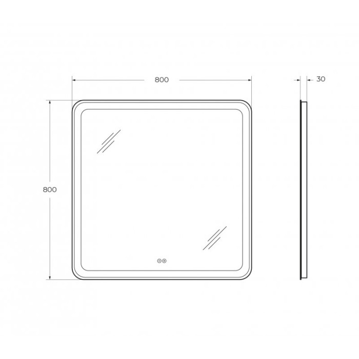 Зеркало Cezares Multicolor 80x80 с разноцветной подсветкой RGB CZR-SPC-MC-800-800-RGB-TCH