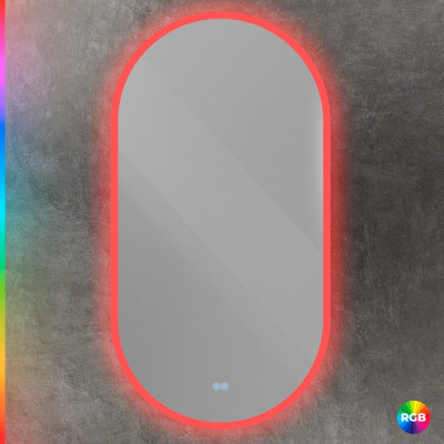 Зеркало Cezares Elisse 55x105 с контурной разноцветной подсветкой RGB CZR-SPC-ELS-550-1050-RGB-TCH