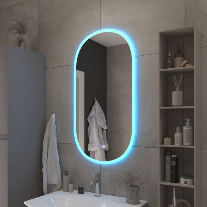 Зеркало Cezares Elisse 50x95 с контурной разноцветной подсветкой RGB CZR-SPC-ELS-500-950-RGB-TCH