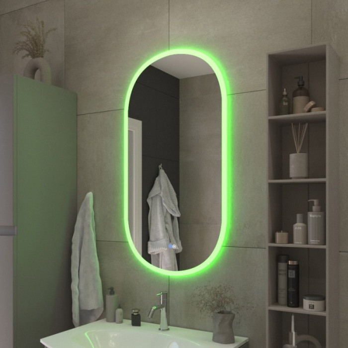 Зеркало Cezares Elisse 50x95 с контурной разноцветной подсветкой RGB CZR-SPC-ELS-500-950-RGB-TCH