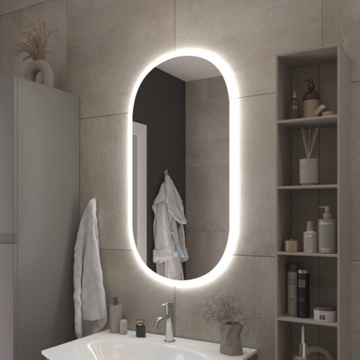 Зеркало Cezares Elisse 50x95 с контурной разноцветной подсветкой RGB CZR-SPC-ELS-500-950-RGB-TCH