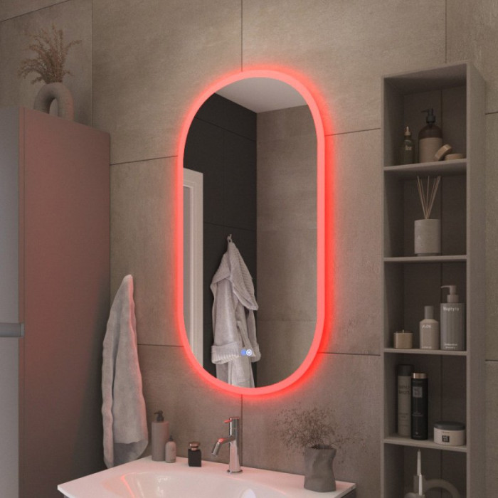 Зеркало Cezares Elisse 50x95 с контурной разноцветной подсветкой RGB CZR-SPC-ELS-500-950-RGB-TCH