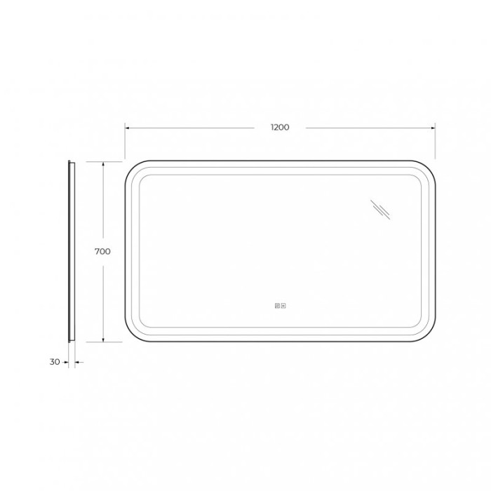 Зеркало Cezares Stylus 120x70 с подсветкой и антизапотевателем CZR-SPC-STYLUS-1200-700-TCH-WARM