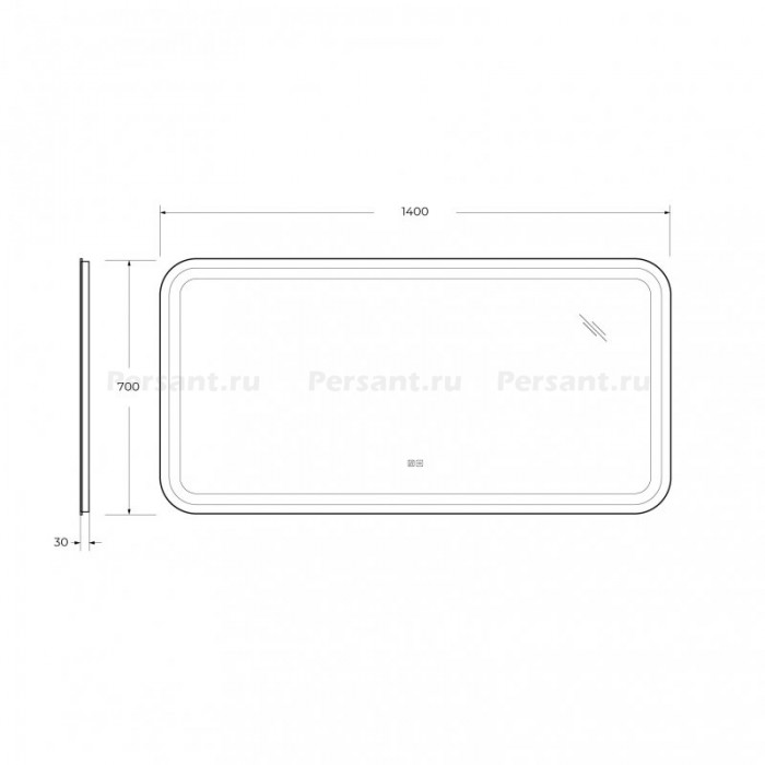 Зеркало Cezares Stylus 140x70 с подсветкой и антизапотевателем CZR-SPC-STYLUS-1400-700-TCH-WARM