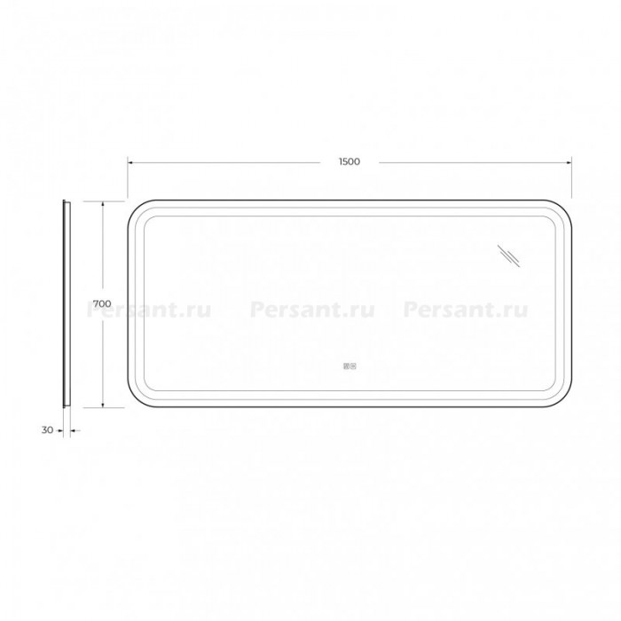 Зеркало Cezares Stylus 150x70 с подсветкой и антизапотевателем CZR-SPC-STYLUS-1500-700-TCH-WARM