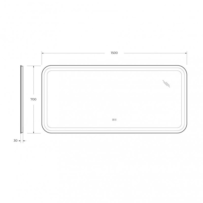 Зеркало Cezares Stylus 150x70 с подсветкой и антизапотевателем CZR-SPC-STYLUS-1500-700-TCH-WARM