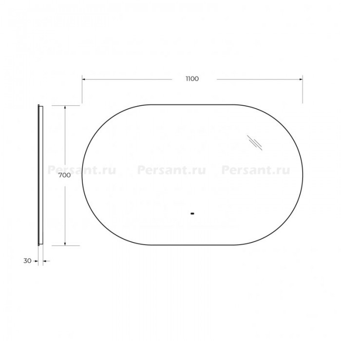 Зеркало Cezares Vague 110x70 с контурной подсветкой и датчиком движения CZR-SPC-VAGUE-1100-700-MOV