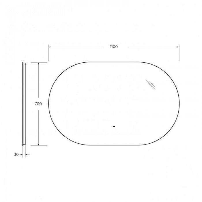 Зеркало Cezares Vague 110x70 с контурной подсветкой и датчиком движения CZR-SPC-VAGUE-1100-700-MOV