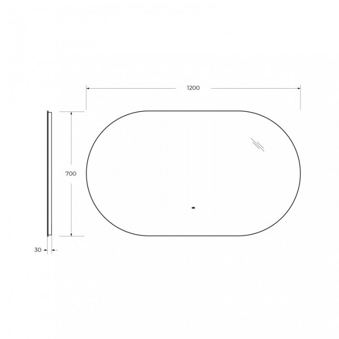 Зеркало Cezares Vague 120x70 с контурной подсветкой и датчиком движения CZR-SPC-VAGUE-1200-700-MOV