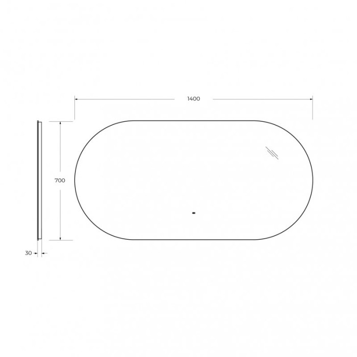 Зеркало Cezares Vague 140x70 с контурной подсветкой и датчиком движения CZR-SPC-VAGUE-1400-700-MOV