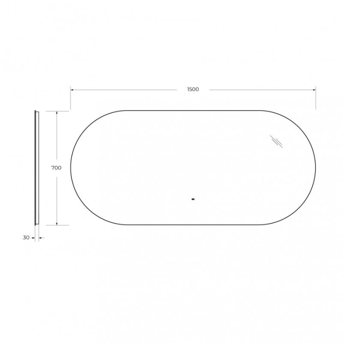 Зеркало Cezares Vague 150x70 с контурной подсветкой и датчиком движения CZR-SPC-VAGUE-1500-700-MOV
