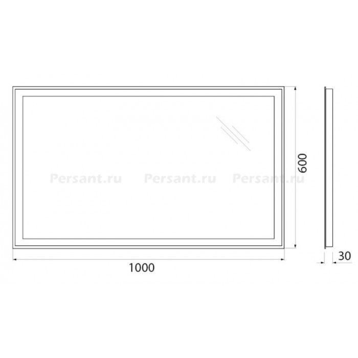 Зеркало BelBagno 100x60 SPC-GRT-1000-600-LED-BTN с подсветкой и кнопочным выключателем