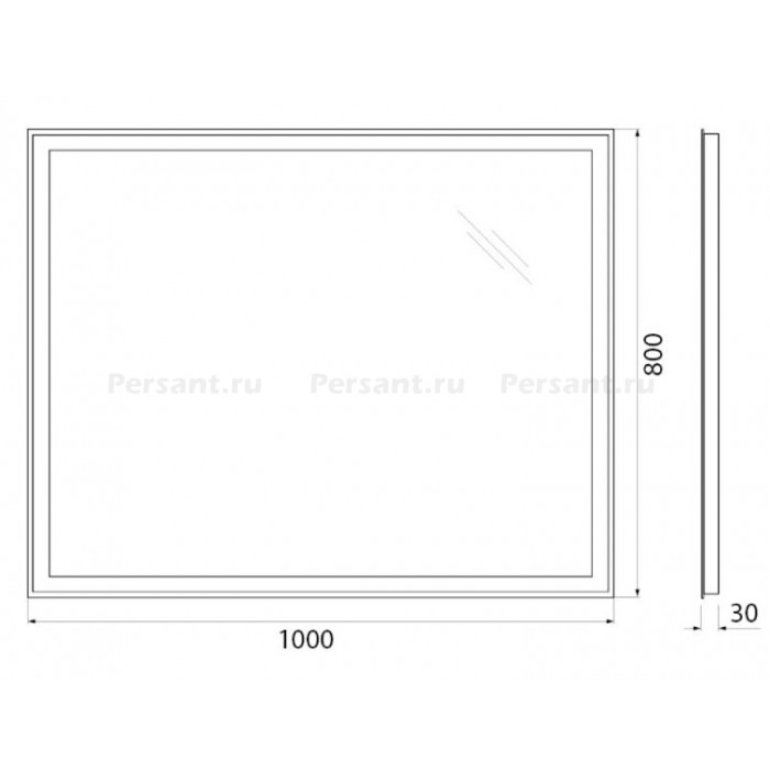 Зеркало BelBagno 100x80 SPC-GRT-1000-800-LED-BTN с подсветкой и кнопочным выключателем