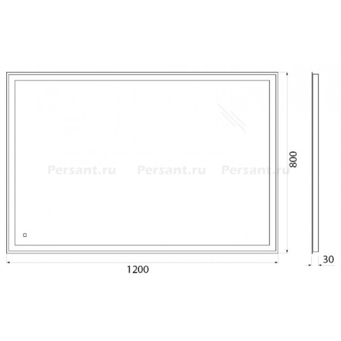 Зеркало BelBagno 120x80 SPC-GRT-1200-800-LED-TCH с подсветкой и сенсорным выключателем
