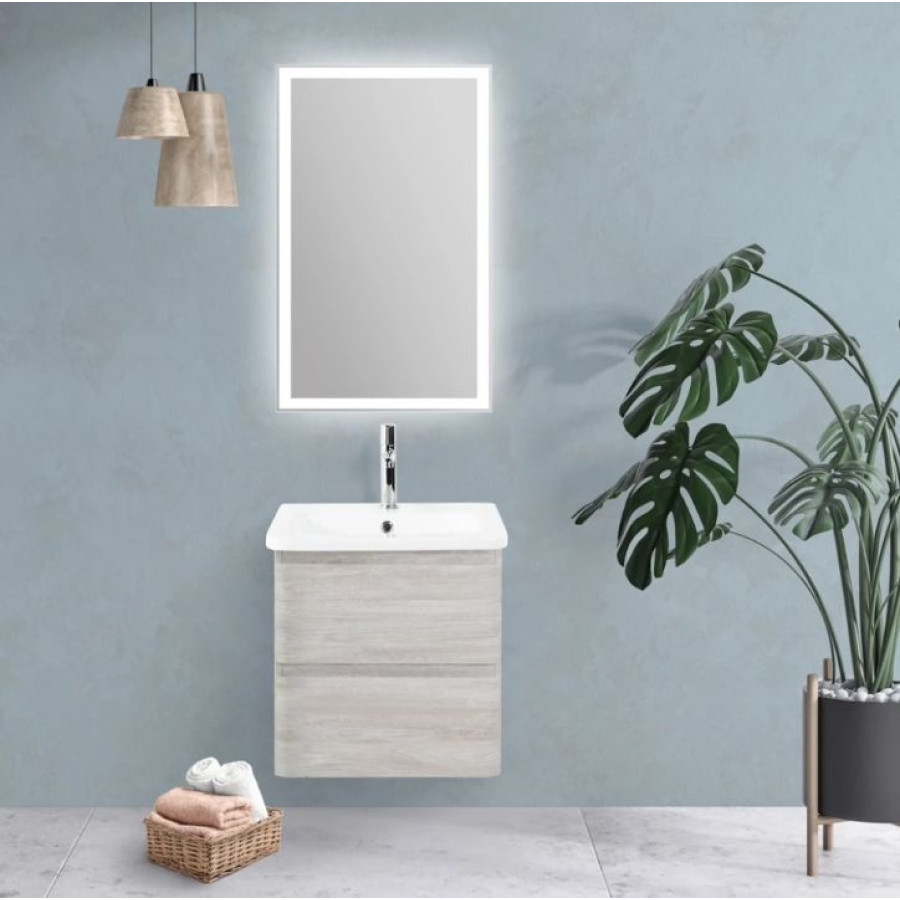 Зеркало BelBagno 50x80 SPC-GRT-500-800-LED-BTN с подсветкой и кнопочным выключателем