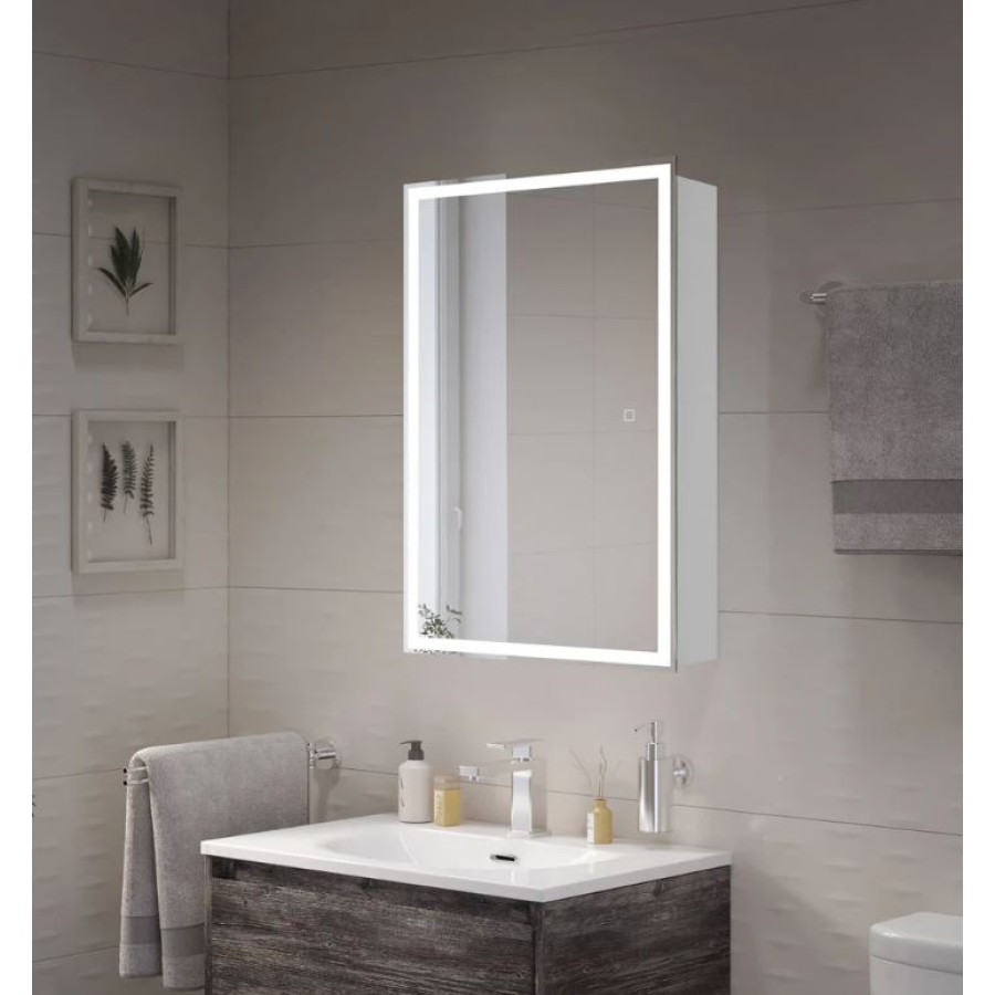 Зеркало-шкаф BelBagno 50x80 SPC-GRT-500/800-1A-LED-TCH с подсветкой